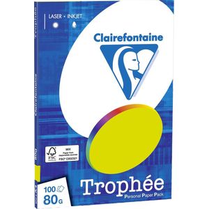 Clairefontaine Fluoreszierendes grünes A4-Farbpapier 80 g/m² (100 Blatt)