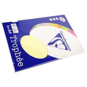 Clairefontaine Trophée - geel - Kopieerpapier- A4 160 gram - 50 vellen‎‎