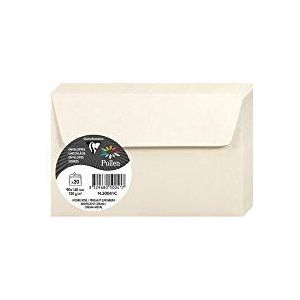 Clairefontaine 50041C, verpakking met 20 zelfklevende enveloppen, formaat 9 x 14 cm, 120 g/m², kleur: ivoorkleurig, uitnodiging voor evenementen en correspondentie, Pollen-serie, glad papier van hoge