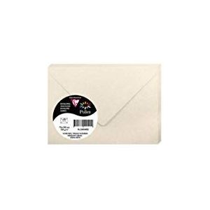 Clairefontaine 54040C, verpakking met 20 enveloppen, formaat 7,5 x 10 cm, 120 g/m², kleur: ivoorkleurig, uitnodiging voor evenementen en overeenkomst, Pollen-serie, glad papier van hoge kwaliteit