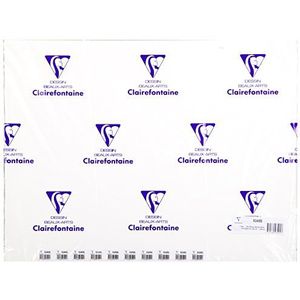 Clairefontaine 93495C Huile oliepapier map (met 10 vellen, speciaal geschikt voor olieverf, 240 g, 50 x 65 cm) wit