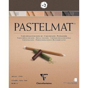 Clairefontaine - 96008C - Tekenblok - Pastelmat - 12 Vellen - 30 x 40 cm - 360 g - Bruin Antraciet Wit Lichtbruin