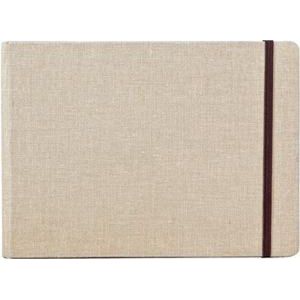Clairefontaine Goldline 96108C reisalbum (envelop van natuurlijk linnen, DIN A5, 14,8 x 21 cm, 30 vellen, 180 g, geschikt voor multitechniek, ideaal voor op reis, praktisch en robuust) beige