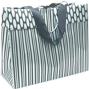 Clairefontaine - Ref 201847C - Recto Verso Shopper Gift Bag (Single Bag) - 33 x 11 x 25 cm in grootte - Geschikt voor Verjaardagscadeaus & Cadeaus - Zwart Design