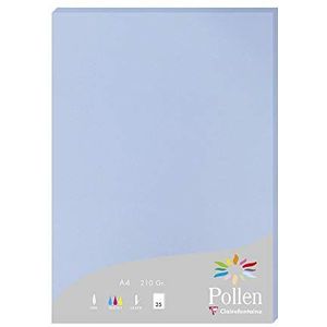 Clairefontaine 244238C Etui met 25 vellen, A4-formaat (21 x 297 cm), 210 g/m², kleur: lavendelblauw, uitnodigingspapier voor evenementen en correspondentie, Pollen-serie, premium glad papier