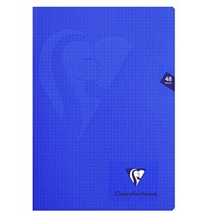 Clairefontaine 303102C - Gehecht Mimesys Schrift - A4 21x29,7 cm - 48 Pagina's met Kleine Vierkante Ruitjes - Wit Papier 90 g - Polypropyleen Cover - Willekeurige Kleur