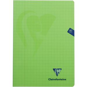 Clairefontaine 303210C Mimesys Geniet schrift - A4 29,27x21 cm - 40 Blad geruit 10x10 mm met kantlijn - Wit papier 90 g - Polypro omslag - Willekeurige kleur