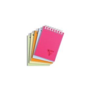 10 x Clairefontaine Spiralblock A7 90g/qm liniert farbig sortiert
