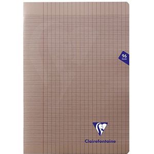 Clairefontaine 363161C Notitieboek Mimesys grijs, A4, 21 x 29,7 cm, 96 pagina's, grote ruiten, Clairefontaine papier, wit, 90 g, omslag van polypropyleen