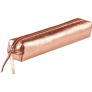 Clairefontaine 400002C - klein etui Slim Cuirisé 4 x 2,5 x 19,5 cm van echt leer, messing