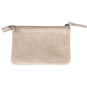 4 x Clairefontaine Tasche Feder klein Leder mit 2 Fächern 13x9cm gold