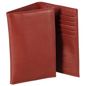 Clairefontaine 410073C - portemonnee, echt lamsleer, rood