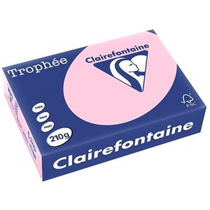 Clairefontaine Trophée Pastel, gekleurd papier, A4, 210 g, 250 vel, roze 4 stuks