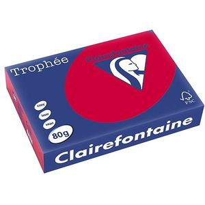 Clairefontaine - Gekleurd Papier - Kersenrood - 80 g/m² - A4 - 500 Vellen