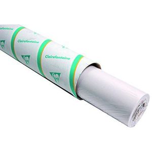 Clairefontaine 975072C Calqueerpapier, zeer transparant, 0,90 x 20 m, 40/45 g, verpakt in een robuuste kartonnen buis, ideaal voor technische tekeningen