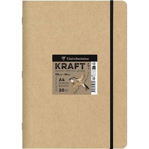 Clairefontaine 975938C - Carnet piqué A4 papier Kraft brun 115g 20 feuilles