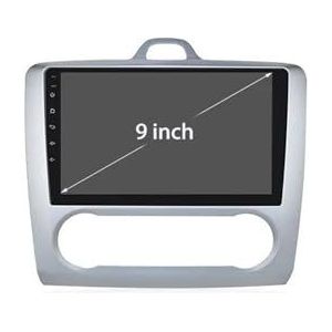 GEUXE 9 ""2 Din 4G + WiFi Autoradio Fit for Ford Focus Exi AT 2004-2011 multimedia Speler Android 12 GPS Navigatie Head Unit 2din Autoradio (Color : HC2-CP Silver)