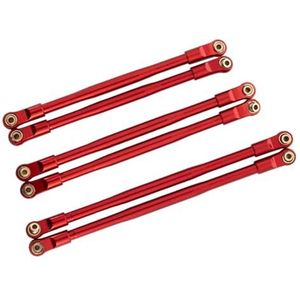 MANGRY 1/10 Chassis Suspension Links Achter Trailing Arm 12MM Hex Remschijf 17T Pinion Gear for Axiale RBX10 Ryft rock Bouncer Deel (Color : Links-Red)