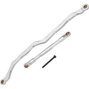 MANGRY 1/10 Vooras Steering Link Links Linkage for RC Axiale RBX10 Ryft Rock Bouncer Auto Onderdelen (Color : Silver)