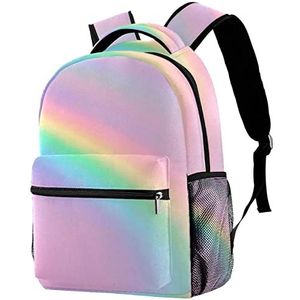 Laptop Rugzak Roze Kleurrijke Regenboog Afdrukken Reizen Rugzak Lichtgewicht Wandelen Rugzak Comfort Boekentas voor Reizen School Bergbeklimmen, Rugzak 1844, Eén maat