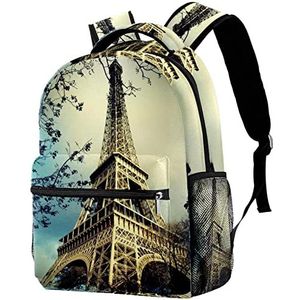Reizen Rugzak Eiffeltoren in Parijs Afdrukken Laptop Rugzak Grote Capaciteit Wandelen Rugzak Mode Boekentas Voor Bergbeklimmen School Camping, Rugzak 427, Eén maat