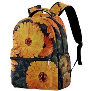 Wandelen Rugzak Oranje Bloem Daisy Printing Werk Rugzakken Lichtgewicht School Rugzak Duurzame Laptop Rugzak voor Reizen Werk Camping, Rugzak 1173, Eén maat