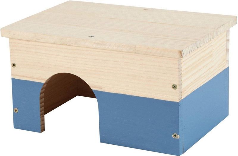 Zolux Neolife Houten Huisje Cavia - Kooi Accessoire - 30x21.2x16.2 cm Blue Wood