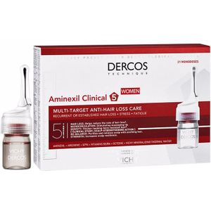 Vichy Dercos Aminexil Clinical 5 - Voor Vrouwen met haarverlies - Haarverzorging tegen haaruitval - 21 ampullen x 2ml