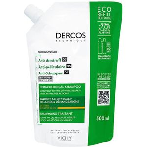 Vichy Dercos Technique Anti-roos DS Shampoo Navulling - voor droog haar - 500 ml
