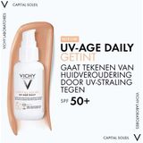 Vichy Getinte dagcrème met SPF 50+ 40 ml – dagverzorging met UV-bescherming pigmentvlekken rimpels voorkomen Capital Soleil