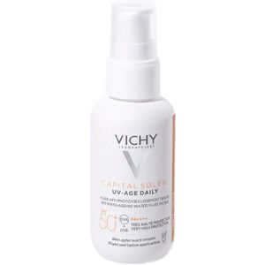 Vichy Getinte dagcrème met SPF 50+ 40 ml – dagverzorging met UV-bescherming pigmentvlekken rimpels voorkomen Capital Soleil