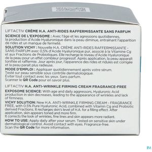 Vichy Liftactiv H.A. Anti-Rimpel Verstevigende Crème Zonder Parfum - Tegen huidveroudering - 50ml