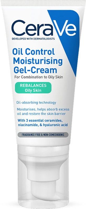 CeraVe - Oil Control Moisturising Gel-Cream - Hydraterende Gelcrème - 52 ml - Voor Gemengde Huid