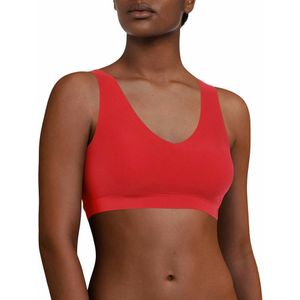 Bralette top met vulling - Soft Stretch - Padded top - Bralette / BH Top naadloos dames - Rood - zwart - Huidskleur