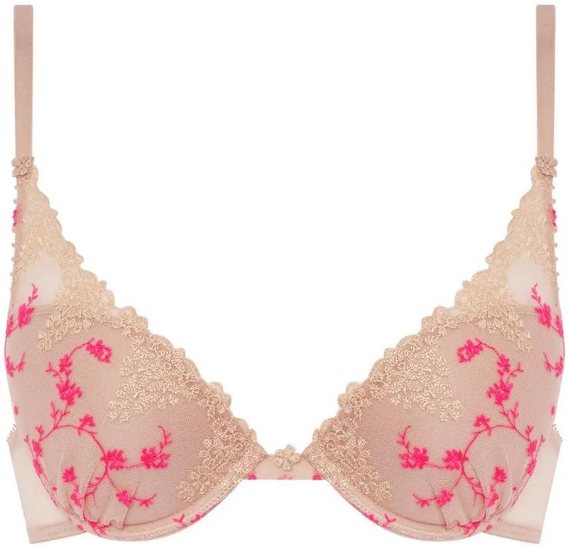 Passionata - Diep Uitgesneden Push-Up Beha - Zwart - Tule - Borduurwerk