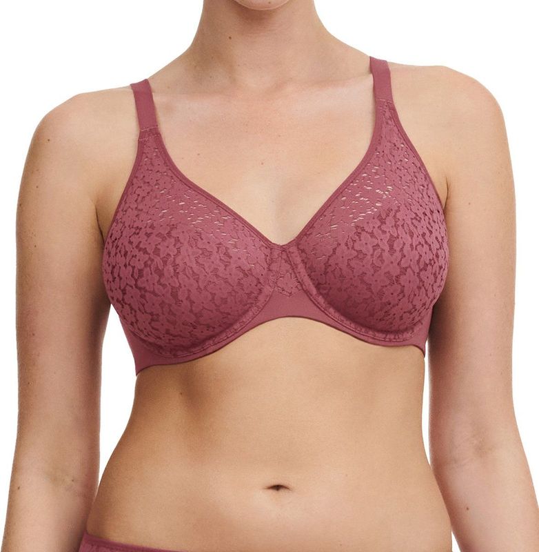 Chantelle - Norah - Beugel BH - Roze - Volledig Kant, 75D, Glad Microfiber, U-vormig Rugpand