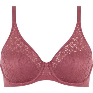 Chantelle - Norah - Beugel BH - Roze - Volledig Kant, 75D, Glad Microfiber, U-vormig Rugpand