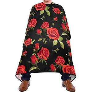 Haarknipschort 140 x 168 cm, rode roos haarstyling cape grote kappers cape unisex kappers knipjas, voor verven styling, haarstyling, vrouw