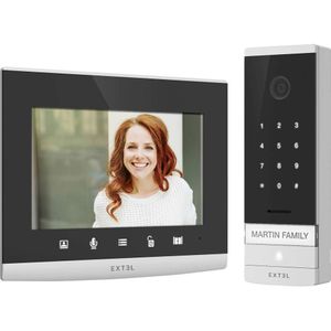 Extel CODE Connect Complete set voor Video-deurintercom WiFi Zwart, Glas