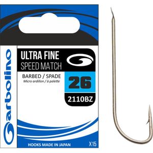Garbolino Ultra Fine Speed Match Barbed-Spade (15 pcs) - Maat : 18