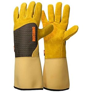 ROSTAING RONCIER Handschoenen - Paar Tuinhandschoenen - Leren Bescherming - Tuinhandschoenen voor Doornen en Bramen en Werkhandschoenen, Beige