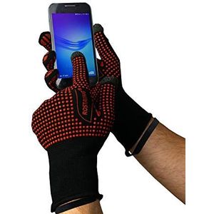 Rostain MaxgrIP-IT09 handschoenen, dun, warm, touchscreen, telefoon, tuin, knutselen, noppen, maat 09, zwart/oranje, 9