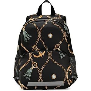 Gouden Ketting Kunst Peuter Preschool Rugzak Boekentas Mini Schoudertas Schooltas voor Pre-K 3-7 Jaar Reizen Jongens Meisjes