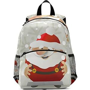 Cartoon Kerstman Gift Peuter Preschool Rugzak Boekentas Mini Schoudertas Schooltas voor Pre-K 3-7 Jaar Reizen Jongens Meisjes, Patroon, 10×4×12in