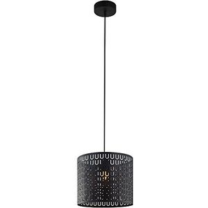 Hanglamp Callas metaal gatenpatroon 60 Watt zwart Ø 30 x H 25 cm