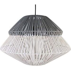 Hanglamp Anoki rotan, 40 watt, grijs/wit, ø 45 x H 33 cm