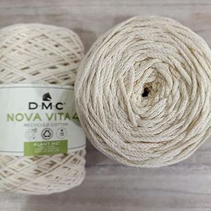 DMC - Garen NOVA VITA 4 - Macramégaren van gerecycled katoen - etiket met echte zaden om te planten | 250 g - 200 m
