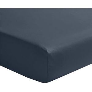 ITC Drap Housse, Satin de Coton, Bleu Nuit, 90x190 cm