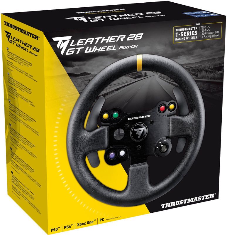 Thrustmaster - TM Leather 28 GT Wheel Add-On - Controller - Zwart - Handgestikt Leer
