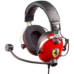 Thrustmaster T.Racing Scuderia Ferrari EDITION Over Ear headset Gamen Kabel Stereo Rood Noise Cancelling Volumeregeling, Microfoon uitschakelbaar (mute)